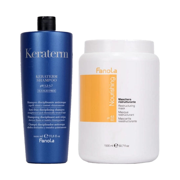 Fanola Nourishing Restructuring Mask 1500ml + Keraterm Shampoo 1000ml Bundle