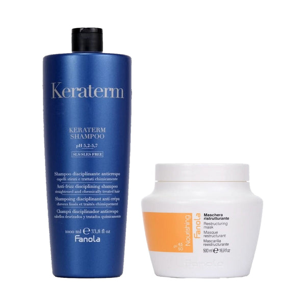 Fanola Nourishing Restructuring Mask 500ml + Keraterm Shampoo 1000ml Bundle